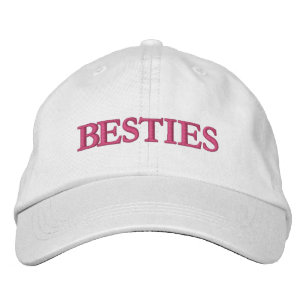 Besties Best Friends Modern Typography Custom Embroidered Hat