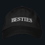 Besties Best Friends Modern Typography Custom Embroidered Hat<br><div class="desc">Besties Best Friends Modern Typography Custom Embroidered Baseball Cap features the simple modern embroidered text "Besties". Perfect as a gift for your best friend,  cousin,  sister,  mom and more. Created by Evco Studio www.zazzle.com/store/evcostudio</div>