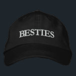 Besties Best Friends Modern Typography Custom Embroidered Hat<br><div class="desc">Besties Best Friends Modern Typography Custom Embroidered Baseball Cap features the simple modern embroidered text "Besties". Perfect as a gift for your best friend,  cousin,  sister,  mom and more. Created by Evco Studio www.zazzle.com/store/evcostudio</div>