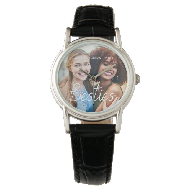 Besties | Best Friends Personalized Names Photo Watch (Front)