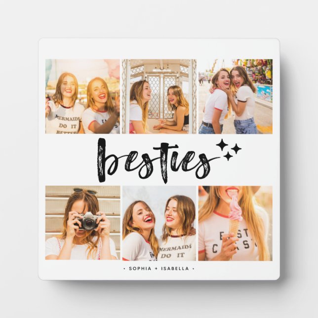Besties Best Friends Photo Collage Plaque (Front)