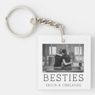 Besties Best Friends Photo Custom Keychain