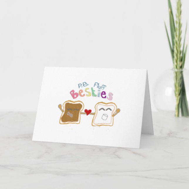 Besties beurre d'arachide et carte de note fluor (Devant)