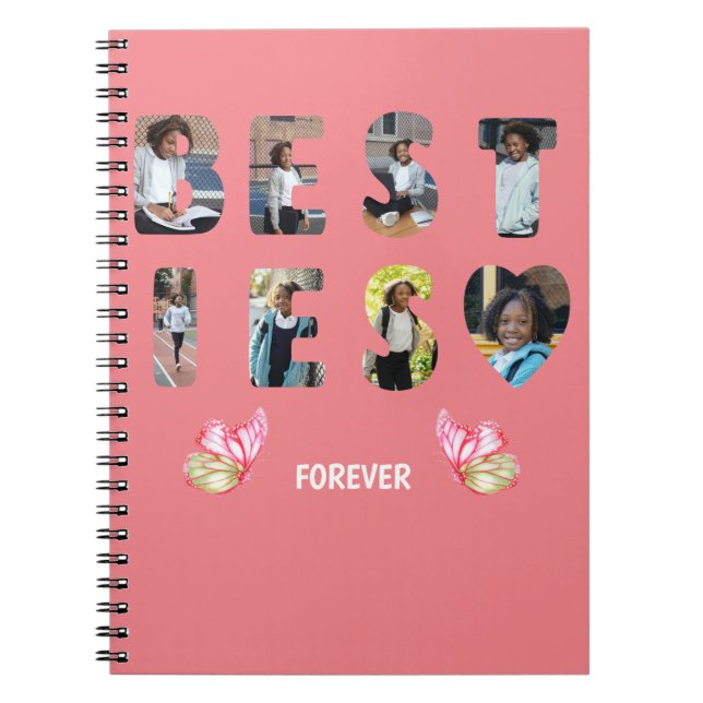Besties BFF Friends Forever 8 Photo Image Notebook (Front)