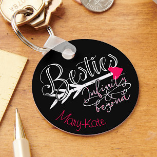 Besties BFF Infinity Forever Best Friends Pink  Keychain