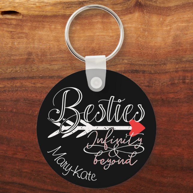 Besties BFF Infinity Symbol Forever Best Friends  Keychain (Front)