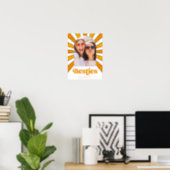 Besties | Boho Retro Sun and Photo Best Friends Poster (Home Office)