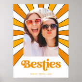 Besties | Boho Retro Sun and Photo Best Friends Poster (Front)