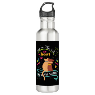 Besties Cat and Dog Funny Quote 710 Ml Water Bottle
