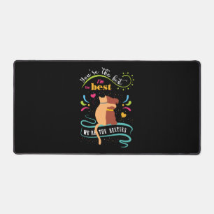 Besties Cat and Dog Funny Quote Desk Mat