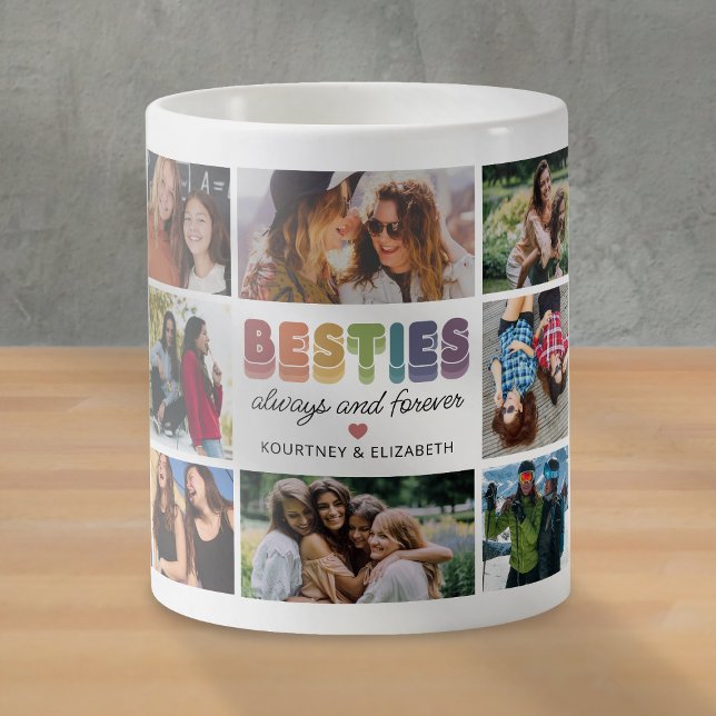 Besties Colourful Photo Collage Coffee Mug (Creator Uploaded)
