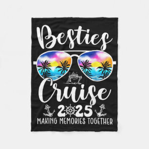 Besties Cruise 2025 Matching Friends Group Cruisin Fleece Blanket