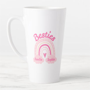 Besties Custom Photo & Name  Latte Mug