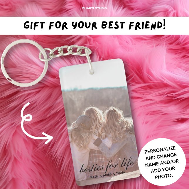 Besties For Life Best friend BFF Gift Acrylic Keychain (Creator Uploaded)