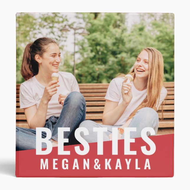 Besties Forever Best Friends BFF Modern Chic Photo Binder (Front)