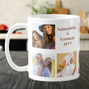 Besties Forever, BFF 8 Custom Photo & Heart,Modern Coffee Mug