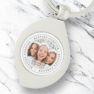 Besties Forever BFF Simple Modern Custom Photo Keychain