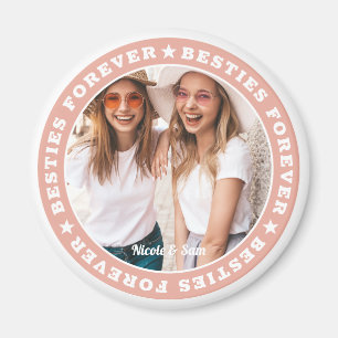 Besties Forever BFF Simple Modern Custom Photo Magnet