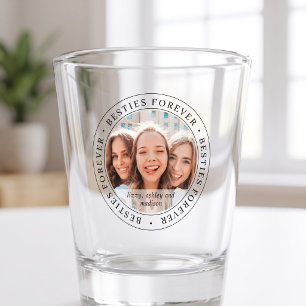 Besties Forever BFF Simple Modern Custom Photo Shot Glass