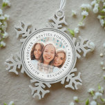 Besties Forever BFF Simple Modern Custom Photo Snowflake Pewter Christmas Ornament<br><div class="desc">This simple and classic design is composed of serif typography and add a custom photo. "Besties Forever" circles the photo of your friends</div>