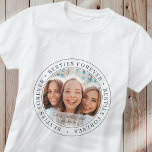 Besties Forever BFF Simple Modern Custom Photo T-Shirt<br><div class="desc">This simple and classic design is composed of serif typography and add a custom photo. "Besties Forever" circles the photo of your friends</div>