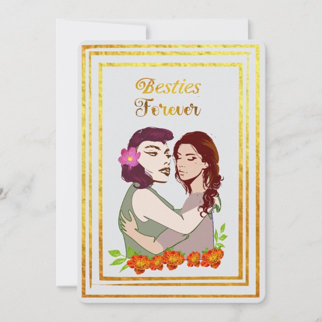 Besties Forever greetings  Holiday Card (Front)