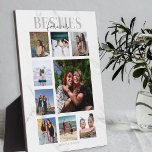 Besties Forever Photo Collage Plaque<br><div class="desc">Memories make the best gifts, best friends will love this thoughtful, modern photo collage plaque, for galantines day, birthdays, christmas and any other special ocassion. The plaque features 9 photos, the template text 'BESTIES, FOREVER', over a grey and white marble background, personalized with your names. All the font styles and...</div>