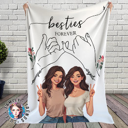 Besties Forever Pinky PromiseCustom Fleece Blanket
