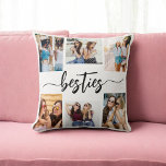 Besties Friends 6 Photo Collage Keepsake Throw Pillow<br><div class="desc">Celebrate your friendship with the Besties Friends 6 Photo Collage Keepsake Throw Pillow. This personalized pillow features a beautifully arranged collage of six cherished photos, capturing unforgettable moments with your besties. Crafted from high-quality materials, it adds a stylish and sentimental touch to any space, perfect for displaying on a bed...</div>