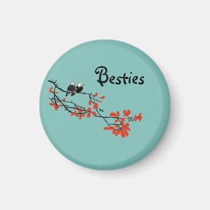 Besties Gift Two Birds on Tree Branch Magnet