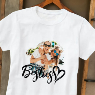 Besties Grunge Simple Modern Heart Cool Photo T-Shirt