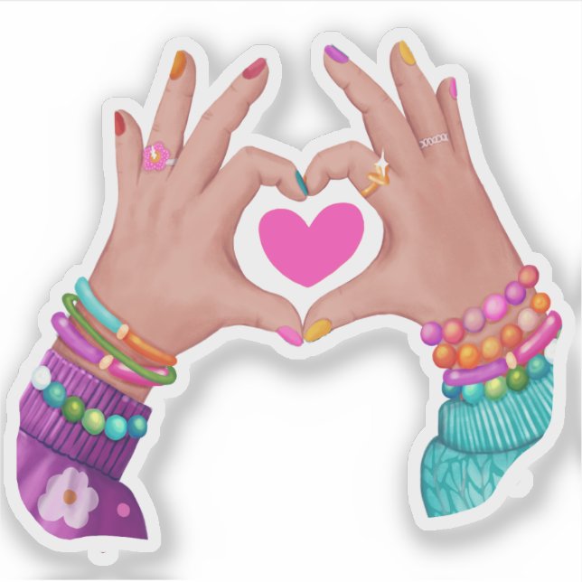 Besties Hands Making Heart Love Friends Lover Girl (Front)