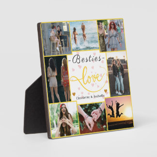 Besties Love Collage | 8 Photos + Names Plaque