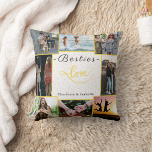 Besties Love Custom 8-Photo Pillow