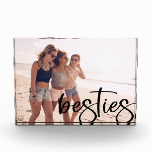 Besties modern script black font Best Friends Photo Block