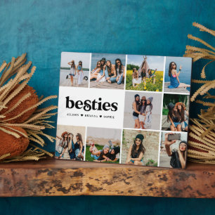 Besties Modern Square 10 Photos Collage Custom P Plaque