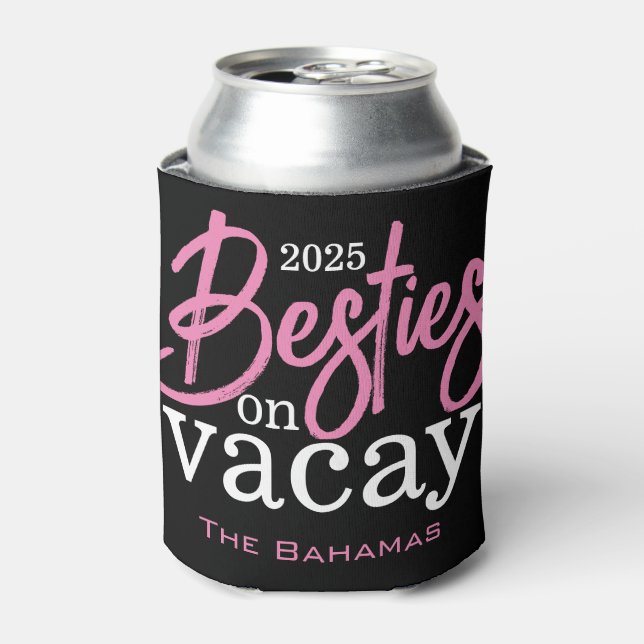 Besties on Vacay Personalized Can Cooler (Can Front)