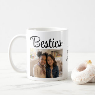 BESTIES Personalized 2 Photo Then Now Best Friends Coffee Mug