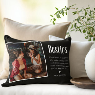 BESTIES' Personalized Cute BFF 2 Photo Gift Lumbar Pillow