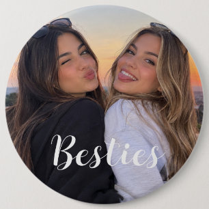 Besties Photo Best Friends Girls Button