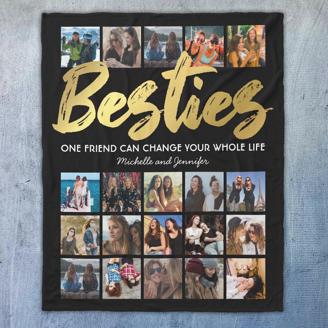 Besties Photo Collage | Best Friends Fleece Blanket (Creator Uploaded)