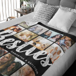 BESTIES, Photo Collage & Names | BFF Fleece Blanket<br><div class="desc">Besties are priceless - If your lucky enough to have one, let them know how much they mean to you with this trendy 'Best Friends' fleece blanket. Featuring 12 square photographs of your choice, which are easily downloaded from your phone or computer, the text 'bestie' in big modern lettering on...</div>