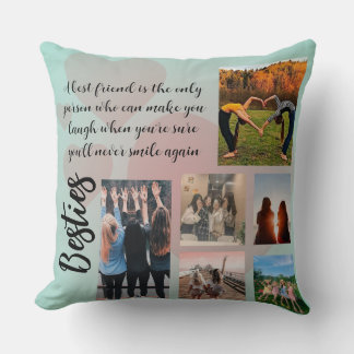 Besties Photo Collage Quote Personalised Cushion