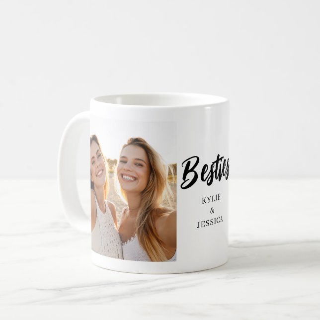Besties Photo Personalized  Coffee Mug (Front Left)