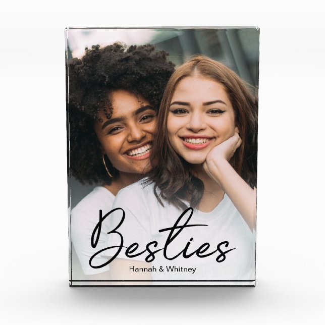 Besties Script Custom Photo Block (Front)