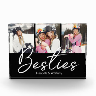 Besties Script Custom Photo Collage  Poster