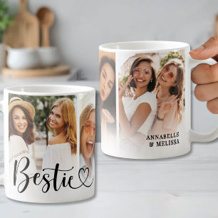 Besties Script Heart Best Friend Photo Coffee Mug