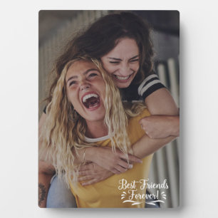 Besties Script Overlay Friendship Photo Plaque