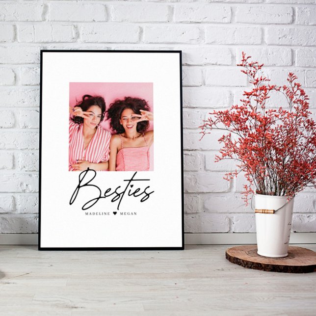 Besties Script Photo Best Friends Heart Poster (Creator Uploaded)