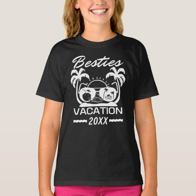 Besties Vacation 20XX Custom Friendship T-Shirt (Devant)
